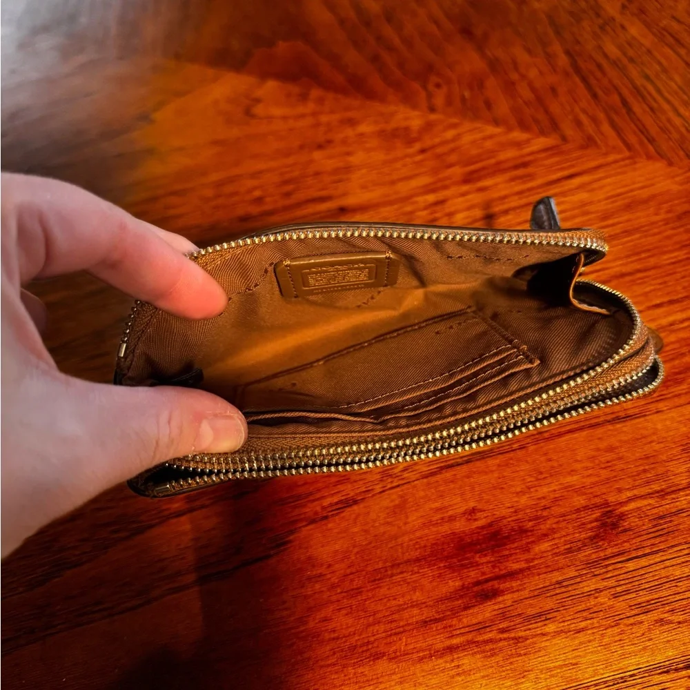 Coach Tan Leather Wristlet - Picture 2 of 5